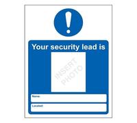 V Safety Your Security Lead Is 150 x 200 mm - Glow in The Dark Panneau de sécurité en plastique rigide 1 mm