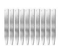 V Shape Concrete Stakes - 10 Pack Reusable Steel Ground Anchors | Flat Metal Form Stakes for Landscape Edging Use