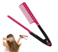 V Shaped Flat Iron Comb - Heat Resistant Hair Styling Tool | Professional Design Comb For Straightening & Curling, Home, Travel, Hotel, Dormitory, Business Trip And Daily Use