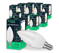 V-TAC 10x Ampoules LED Bougie E14-4,5W (équivalent à 40W) 470 Lumen - 6400K Blanc Froid - Ouverture du faisceau lumineux 180° - Ampoule Efficacité Maximale et Économie d'Énergie