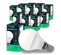V-TAC 10x Ampoules LED P45 - Haute Efficacité Énergétique - E14 3,7W (équivalent 25W) - 320 Lumen - Faisceau Lumineux 180° - Ampoule Économie d'Énergie - Blanc Chaud 3000K