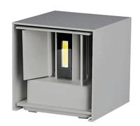 V-TAC VT-759 Applique murale LED 5W carrée 140lm/w corps gris satiné - IP65