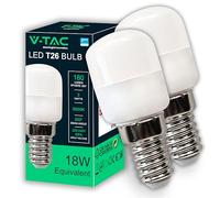 V-TAC 2x Ampoule LED pour Réfrigérateur et Lampes - Culot E14-2W - T26-180 Lumen - Petites Ampoules pour Efficacité Maximale et une économie d'énergie - Blanc Chaud 3000K