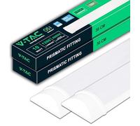 V-TAC 2x Réglette LED Linéaire 30 cm - 10W - Chip Samsung - Haute Luminosité - Plafonnier Lampe Rectangulaire 1200 Lumen IP20 pour Plafond, Garage, Magasin - Tube Led - Lumière Blanc Neutre 4000K