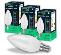 V-TAC 3x Ampoule LED Bougie E14, 4,5W (équivalent à 40W) - 470 Lumen - 6500K Blanc Froid - Ouverture du faisceau lumineux 180° - Ampoules Led Efficacité Maximale et Économie d'Énergie - (Lot de 3)