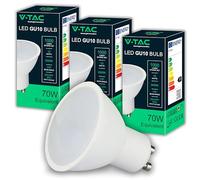 V-TAC 3x Ampoules LED GU10-10W Haute luminosité (Équivalent 70W) - 1000 Lumen - Spot LED GU10 pour une Efficacité Maximale et une économie d'énergie - Blanc Chaud 3000K