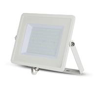 V-TAC 415 Projecteur 100W sécurité extérieur étanche avec Verre Gris Corps Blanc Samsung LED avec Fil de 1 mètre IP65 3000K Chaud 8000 lumens, Die Cast Aluminium 1 Unité (Lot de 1)