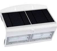 Lampes de sécurité murales solaires rechargeables V-TAC 60 LED Corps blanc étanche IP65 avec détecteur de mouvement PIR pour clôtures, jardins, terrasses, escaliers, cours, murs extérieurs (3 modes)