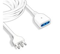 V-TAC 8732 V-Tac Câble rallonge fiche et prise 16 A 2P+T standard italien couleur blanc 5 m sku 8732