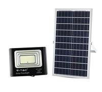 V-TAC 94012 V-TAC LED d'extérieur - Projecteur avec Panneau Solaire de 35 W - Flux Lumineux de 2450 LM - Lumière Blanche Froide, Aluminium, Blanc