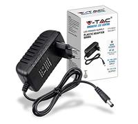 V-TAC Adaptateur Alimentation 12V 30W 2,5A pour Caméras, Bandes LED, Modems - Transformateur Chargeur 12V - Prise 2 Pin EU pour Equipements Electroniques - AC 100-240V 50/60Hz USB - Noir
