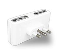 V-TAC Adaptateur Multi-Prises Double Gain de Place avec 4 Prises 10/16 A 2 P+T et Prise 16 A - Multiprise de Courant Mural pour Maison, Bureau, Magasin, Entreprise - Super économise de l'espace Slim