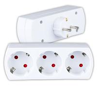 V-TAC Adapters & Sockets - 3 Ways - Extension Socket - Earthing - IP20 - White