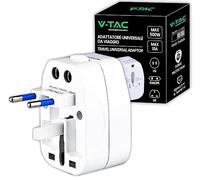V-TAC Adaptateur Universel de Voyage avec Prise USA, Europa, UK, AUS - Prise de Courant Internationale de Voyage avec Protection de Surcharge pour appareils électriques - Lock Switch