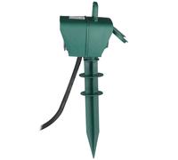 V-TAC Adaptateurs & Prises - 2 voies - Prises pour piquets de jardin - IP44 - Vert - fil de 3m