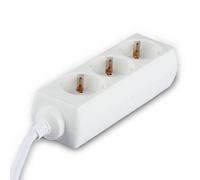 V-TAC Adaptateurs & Prises | 3 voies | Rallonge électrique | IP20 | Blanc | 3 m de câble