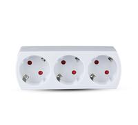 V-TAC Adaptateurs & Prises | 3 voies | Rallonge électrique | Mise à la terre | IP20 | Blanc