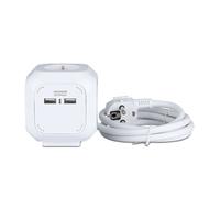 V-TAC Adapters & Sockets - 4 Ways - Cube USB Extension Socket - IP20 - White - 1.4 m wire
