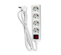 V-TAC Adapters & Sockets - 4 Ways - Switch Extension Socket - IP20 - White - 1.5m Wire