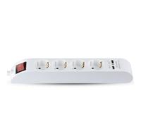 V-TAC Adapters & Sockets | 4 Ways | Switch USB Extension Socket | White | 1.4 m wire