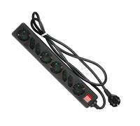 V-TAC Adapters & Sockets - 8 Ways - Switch Extension Socket - IP20 - Black - 1.5m Wire