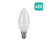V-TAC Ampoule LED - Bougie - Support E14 - IP20 - Blanc - 3,7W - 320 lumens - 3000K - Lot de 25