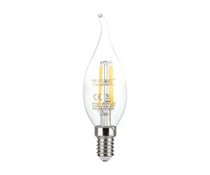 V-TAC Ampoule LED - Bougie - Support E14 - IP20 - Clair - 4W - 400 Lumens - 3000K