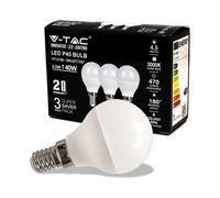 V-TAC Ampoule LED culot E14 4,5W (équivalent 40W) P45-470 Lumen - 3000K Blanc Chaud - Ouverture du faisceau lumineux 180° - Efficacité Maximale et Économie d'Énergie - (Lot de 3), VT-2156