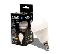V-TAC Ampoule LED culot E14 8,5W (équivalent 60W) A60-806 Lumen - 4000K Blanc Neutre - Ouverture du faisceau lumineux 200° - Efficacité Maximale et Économie d'Énergie
