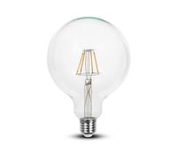 V-TAC Ampoule LED - Globe G125 - Support E27 - IP20 - Clair - 6W- 806 Lumens - 6400K