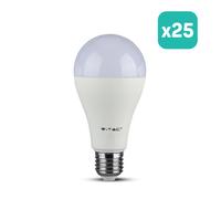 V-TAC Ampoule LED GLS - Samsung - Support E27 - IP20 - Blanc - 15W - 1250 Lumens - 3000K - Pack de 25