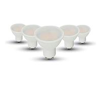 V-TAC Ampoule LED Gu10 Blanc Chaud 5w 6400k Dimmable 400 Lumens, Pack De 5 Ampoules Gu10 LED (remplace Halogène 35w), Ampoule LED Gu10 Avec LED Samsung Angle De 110° [énergie Class