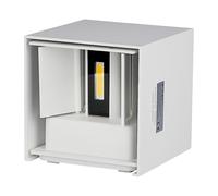 Applique murale maison blanche applique murale moderne d'extérieur carrée, spot LED UP & Down réglable, alu, LED 6W 660lm 4000K, LxPxH 10x10x10 cm