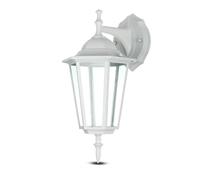 V-TAC Applique murale d'extérieur alimentée par secteur - Lampe de porche au design classique - E27 - Puissance maximale : 40 W - Étanche IP44 - Pour patio, porte, allée [vers le bas - Blanc mat]