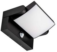 1 pz 17W LED Wall Light with Sensor 3000K Black Body IP65