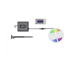 V-TAC Bande LED 6 W avec panneau solaire et télécommande kit bande IP67 bobine 5 m lumière RGB multicolore - 23045