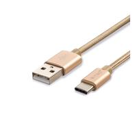 V-TAC Câble USB - Tressé - Type C - Série Platinum - Or - 1M