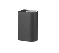 V-TAC Douille Wall Light Aluminium Round Satiné Noir, Ip44