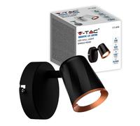 V-TAC Faretto LED Mur Applique 5W VT-806 IP20 Couleur Blanc/Noir