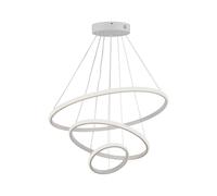 V-TAC Lampadario LED Suspendu 3 Cercles 32W Lumière Chaude Blanc Noir VT-7816 T]