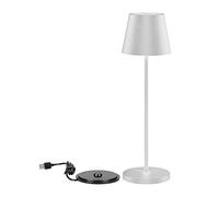 V-TAC Lampe de Table sans Fil LED Dimmable avec Commandes Tactiles - Lampe Blanche pour Intérieur et Extérieur IP54 pour Maison, Restaurant, Bureau - Batterie 4400 mAh - Lumière Blanc Chaud 3000K - 2W