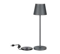 V-TAC Lampe de Table sans Fil LED Dimmable avec Commandes Tactiles - Lampe Grise pour Intérieur et Extérieur IP54 pour Maison ou Restaurant - Batterie 4400 mAh - Lumière Blanc Chaud 3000K - 2W Gris