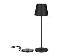 V-TAC Lampe de Table sans Fil LED Dimmable avec Commandes Tactiles - Lampe Noire pour Intérieur et Extérieur IP54 pour Maison, Restaurant, Bureau - Batterie 4400 mAh - Lumière Blanc Chaud 3000K - 2W