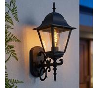 V-TAC Lampe Murale Extérieure Style Lanterne Alu Noir Verre, 1 Lampe, IP44