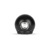 V-TAC Lampe murale sphérique moderne intérieur/extérieur deux directions, IP65, étanche, noire, pour salon, jardin, terrasse, couloir, hôtel, 6 W 3000 K, lumière douce, aluminium, 6 W, blanc chaud