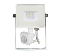 V-TAC LED Projecteur orientable | Samsung | Capteur PIR | IP65 Waterproof | Blanc | 10W | 800 Lumens | 4000K