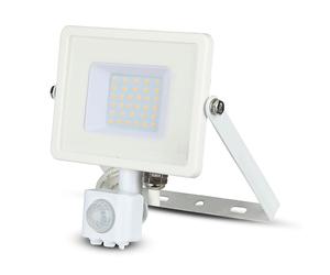 V-TAC LED Projecteur orientable - Samsung - Capteur PIR - IP65 Waterproof - Blanc - 30W - 2400 Lumens - 6400K