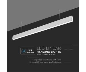 V-TAC LED Slim Linear Light - Samsung - IP20 - Silver - 40W - 3300 Lumens - 4000K