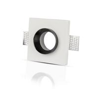 1 pz GU10 Fitting Gypsum White Recessed Light with Black Metal Square
