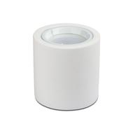 1 pz GU10 Fitting Round Gypsum with Aluminium Ring White